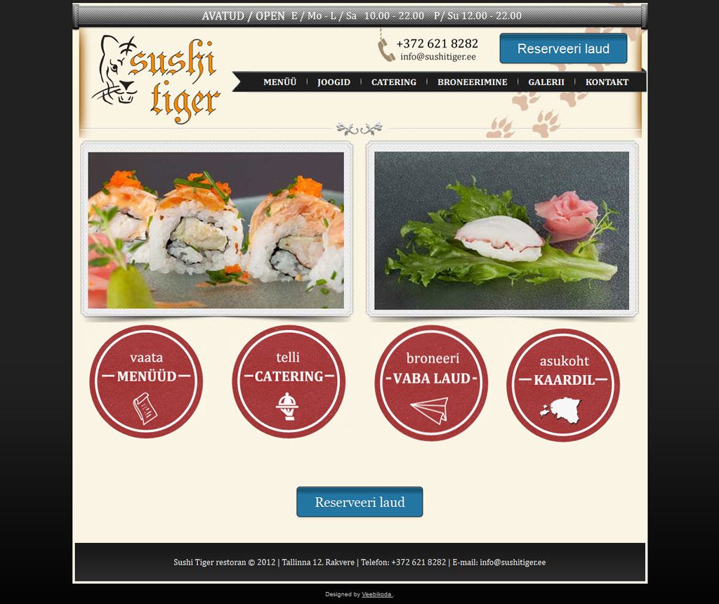 Kodulehe tegemine - Sushi tiger
